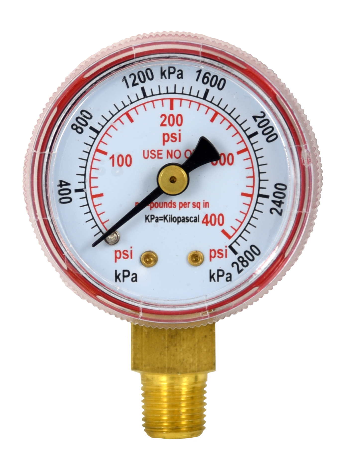 pressure gauge, 1.5in X 400 psi 0.125in 27 NPT